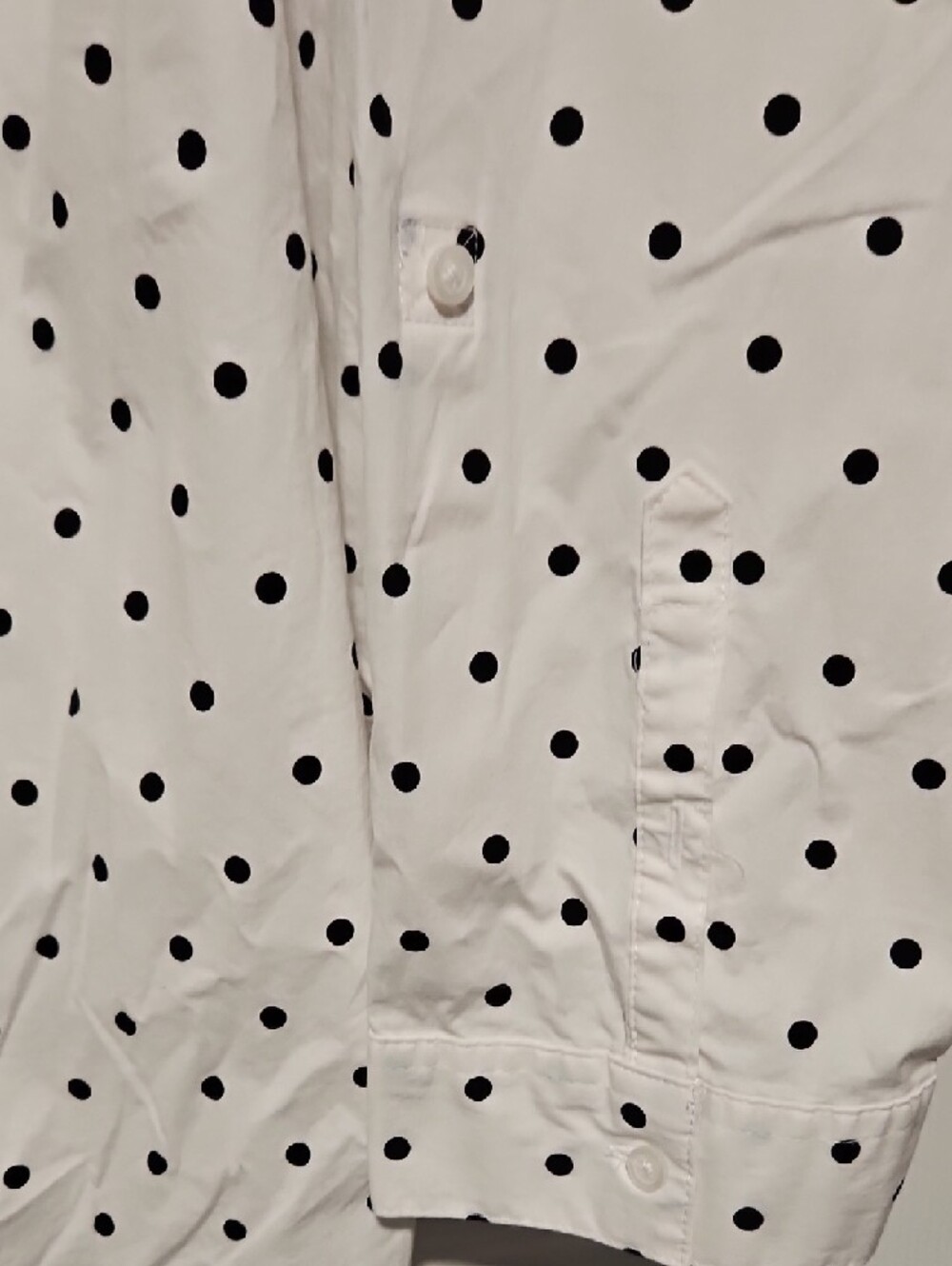 croft & barrow White Button-Down Shirt with Black Polka Dots - Picture 4 of 5
